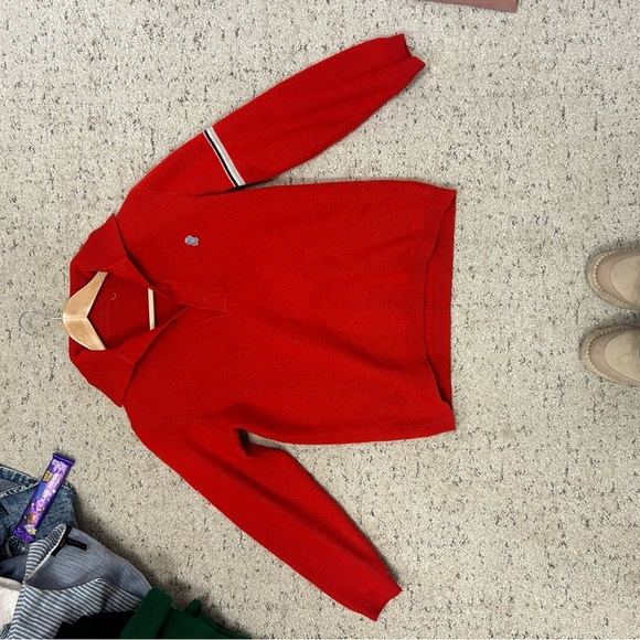 Rossignol M-L vintage wool sweater with tiny bear logo one striped sleeve EVC - Picture 7 of 16